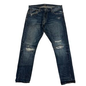Polo Ralph Lauren Sullivan Slim Authentic Distressed Denim Jeans Dark Blue 36x34
